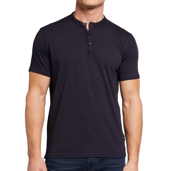 John Varvatos Other - John Varvatos Burnout Jersey 3B Henley Shirt Navy